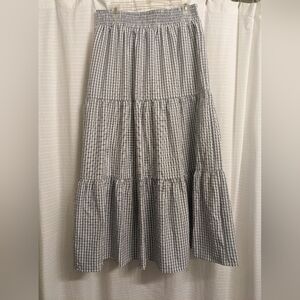 NWT English Factory Dusty Blue Tiered Maxi Skirt in Large